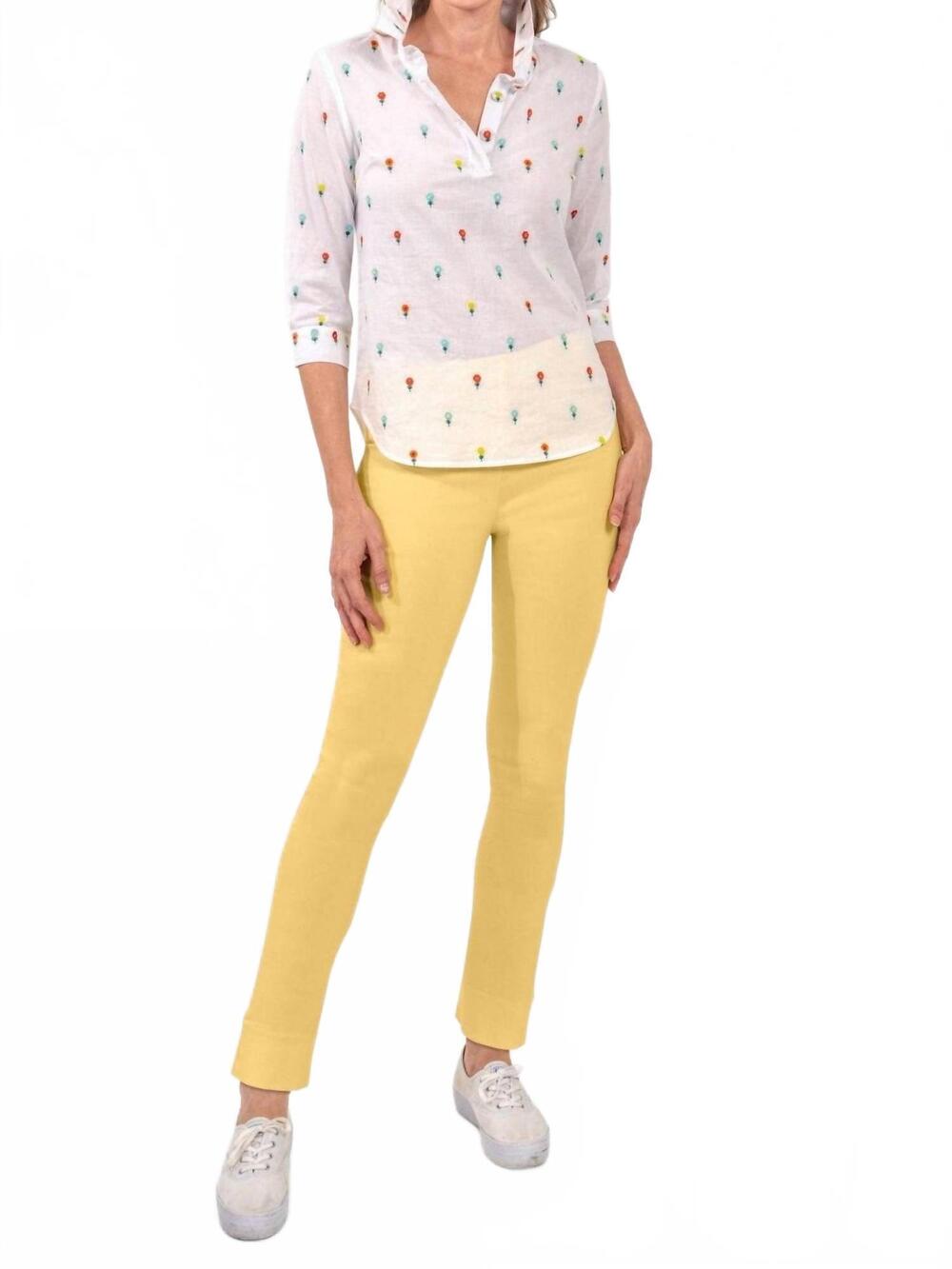 NEW GRETCHEN SCOTT popover top - petite in multi floral